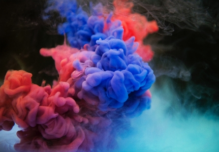 Blue red pink smoke Photo