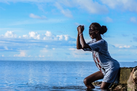 People in nature water sky blue Photo