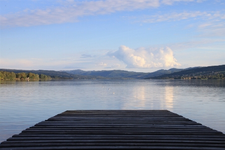 Body of water sky lake Photo