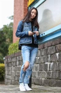 Jeans denim clothing street fashion Photo