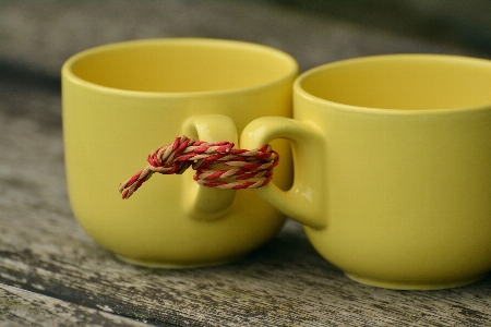 Photo Tasse à café jaune vaisselle
