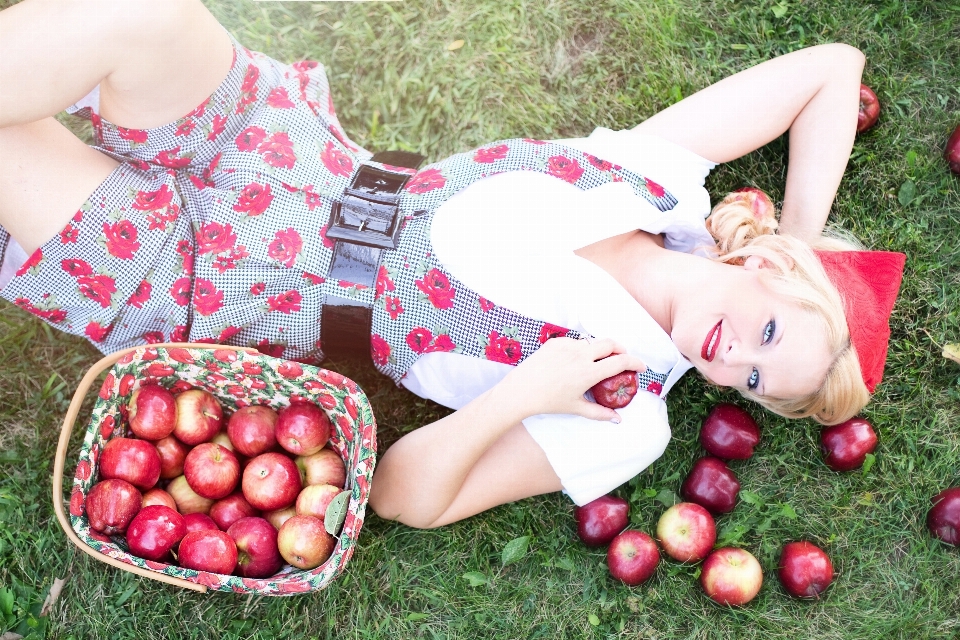 Apple fruta grama plantar