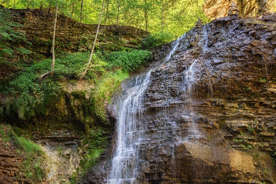 Waterfall body of water nature natural landscape