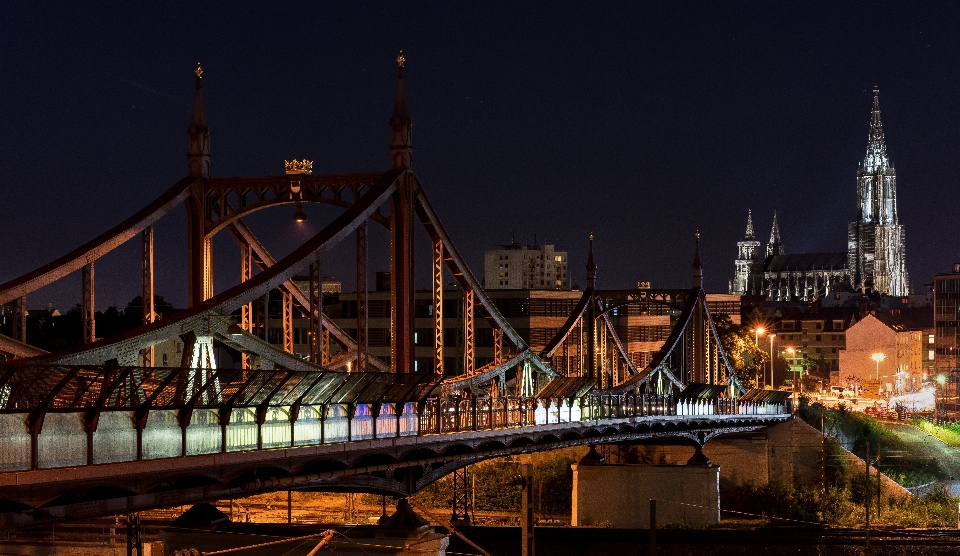 Night bridge urban area city