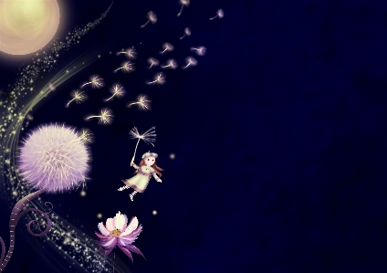 Fantasy dandelion moon flower Photo