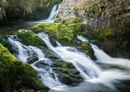 Waterfall water resources body of natural landscape Photo