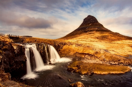 Natural landscape nature waterfall sky Photo