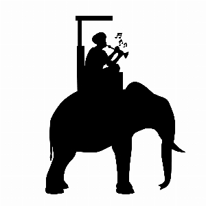 Elephant riding man silhouette Photo