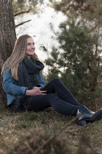 People in nature sitting photograph beauty Photo