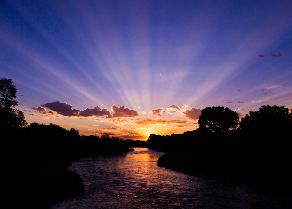 Sky water afterglow sunset