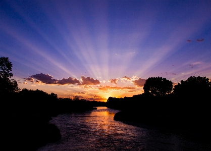 Sky water afterglow sunset Photo