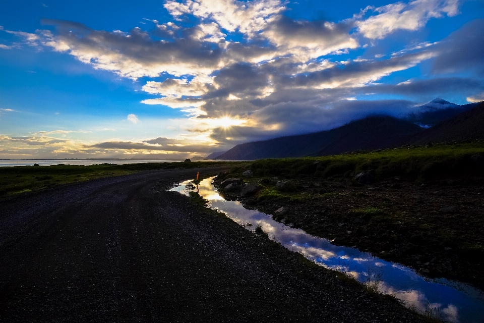 Cielo camino azul nube