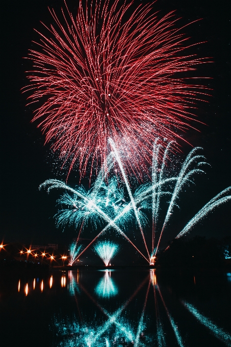 Fireworks new years day night sky