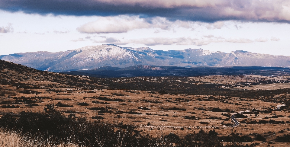 Mountainous landforms sky mountain highland