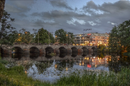 Reflection water sky bridge Photo