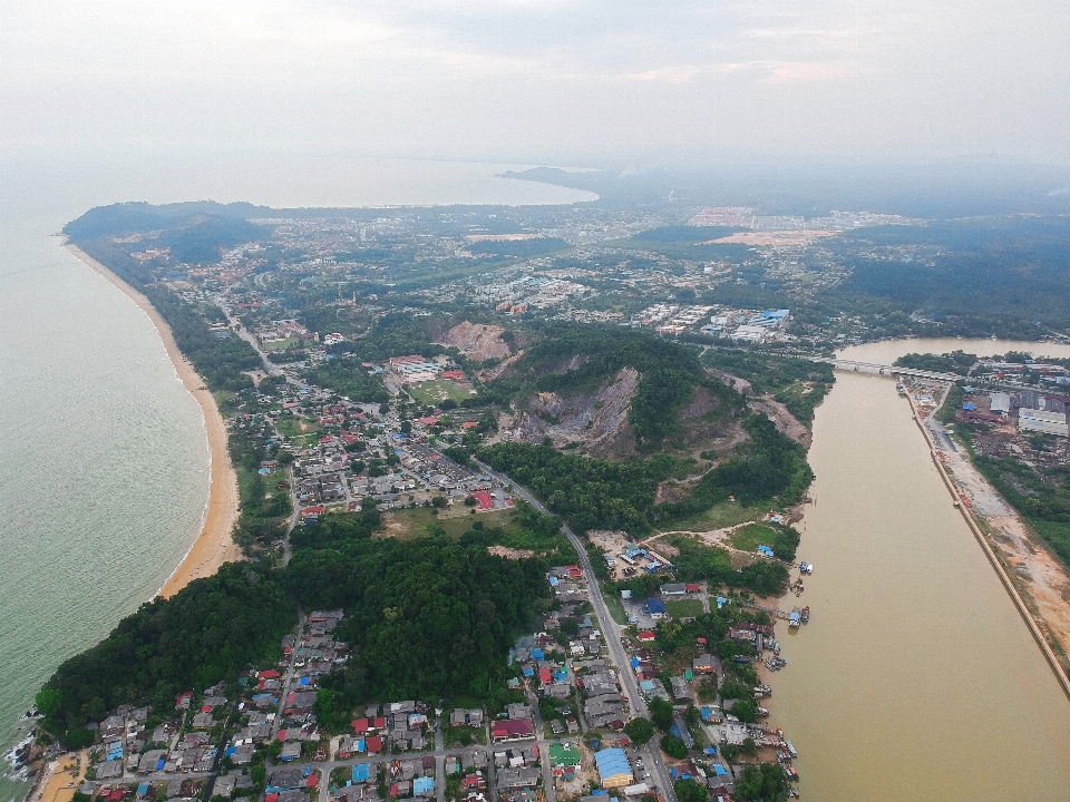 Aerial photography bird's eye view metropolitan area urban