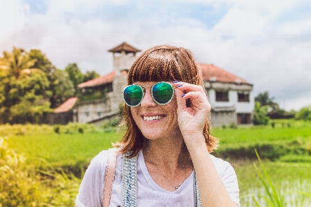 Eyewear people in nature sunglasses hair Photo