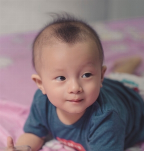 Child face baby hair Photo