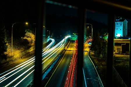 Night light transport metropolitan area Photo