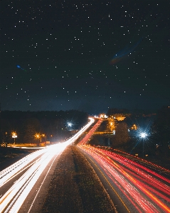 Zdjęcie Droga autostrada noc niebo