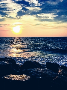 空 地平線 水域
 海 写真