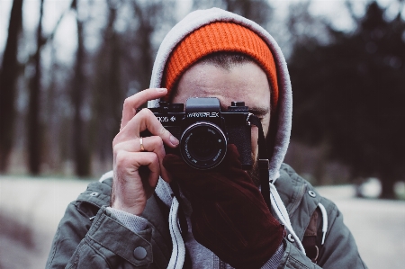 Foto Fotografia inverno ottiche delle telecamere
 berretto