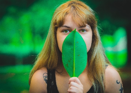 Green face hair nose Photo