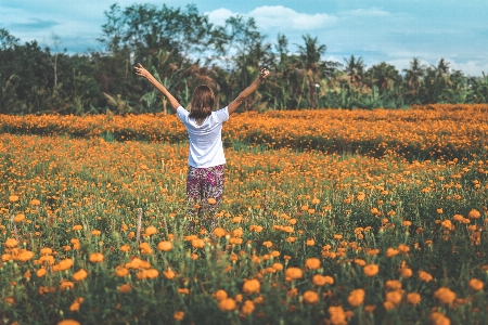 People in nature sky field meadow Photo