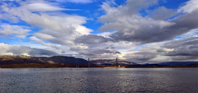 Sky body of water cloud highland Photo