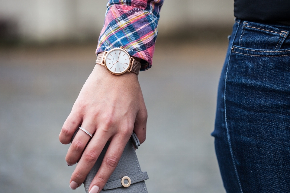 Jeans plaid street fashion denim