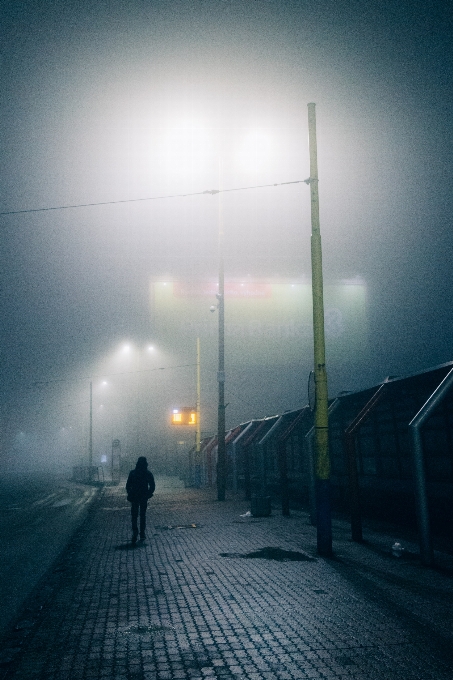 天空 大气现象 路灯 多雾路段