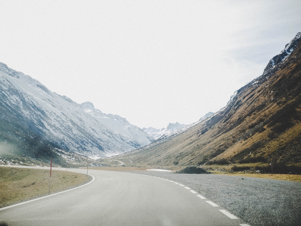 Mountainous landforms highland mountain road