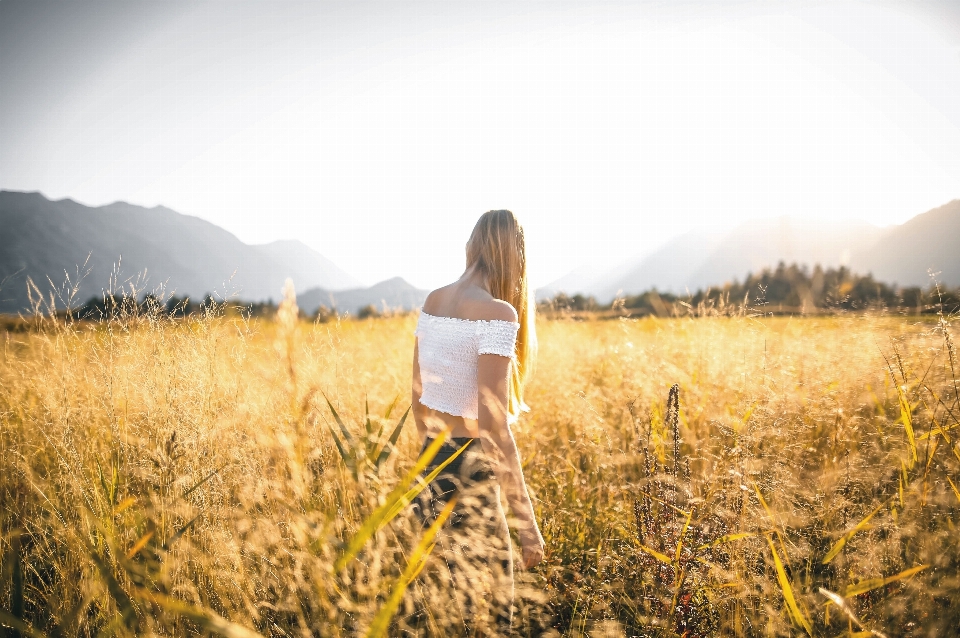 People in nature photograph grass