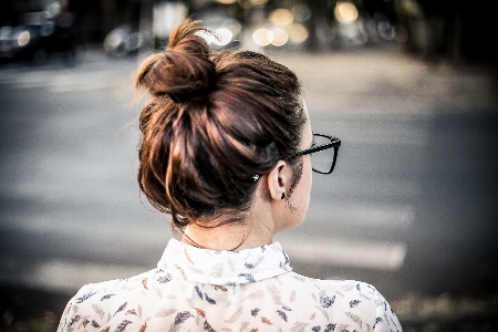 Hair hairstyle bun chignon Photo