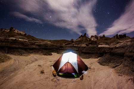 Sky tent camping landscape Photo