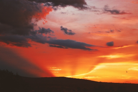 Sky afterglow red at morning cloud Photo