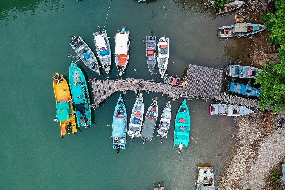 Water transportation aerial photography waterway