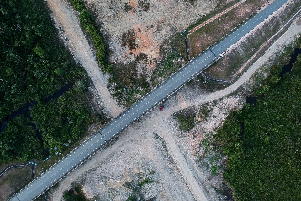 Aerial photography road infrastructure thoroughfare