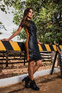 Clothing black yellow dress Photo