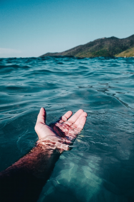 вода синий море небо