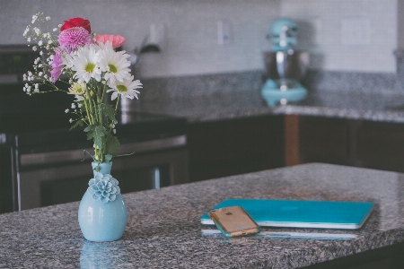 Turquoise blue table vase Photo