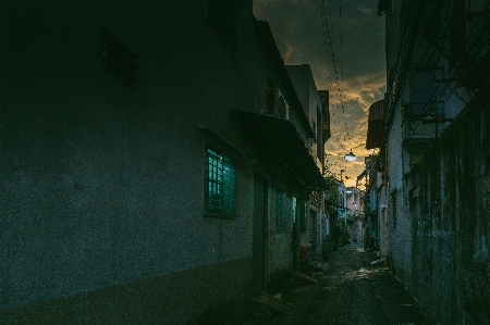 Green alley darkness street Photo