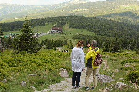 People in nature mountainous landforms mountain highland Photo