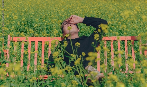 People in nature green yellow grass Photo