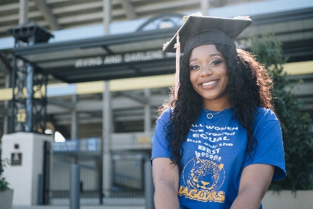 Graduation academic dress blue scholar Photo