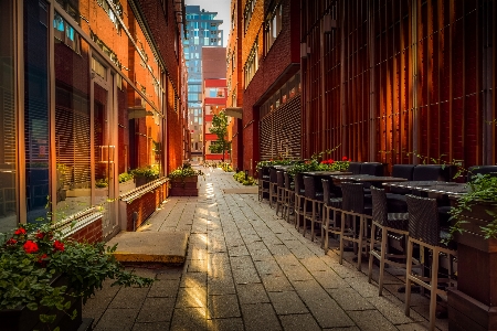 Red orange architecture urban area Photo