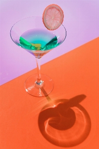 Water drink orange martini glass Photo