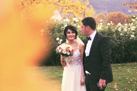 Bride people in nature photograph gown Photo