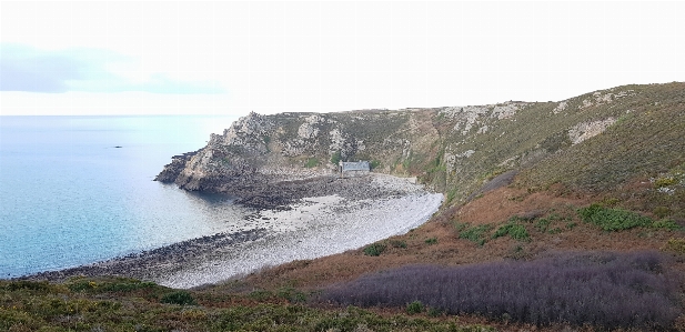 Sea stone land brittany Photo