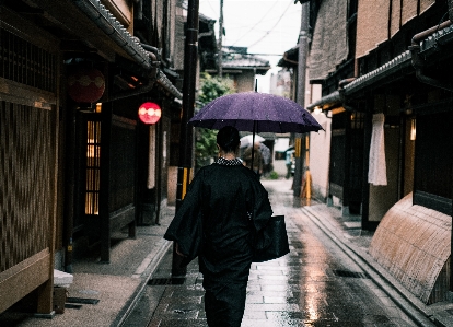 街 傘 路地 スナップショット 写真